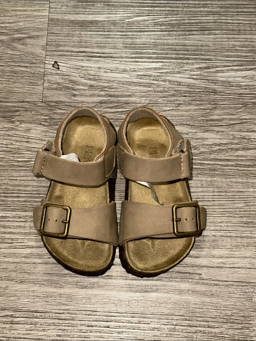 The Children's Place Taupe Double-Strap Buckle Sandals